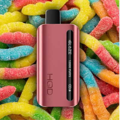 Электронная сигарета HQD GLAZE 12000 Sour Gummy Worms (Кислые Мармеладные Червяки) 2% 12000 затяжек