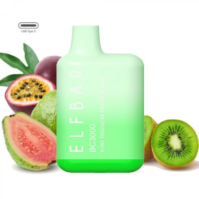 Электронная сигарета Elf Bar BC3000 Kiwi Passion Fruit Guava (Киви Маракуйя Гуава) 2% 3000 затяжек