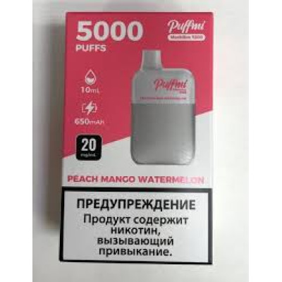 Электронная сигарета Puffmi DX Meshbox 5000 Peach mango watermelon (Персик-манго-арбуз) 2% 5000 затяжек