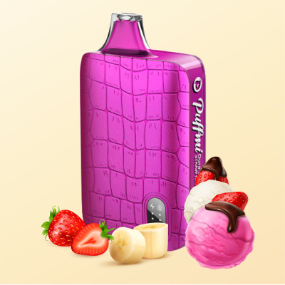 Электронная сигарета Puffmi Dura 9000 Strawberry Banana Ice Cream (Клубника банан Мороженое) 2% 9000 затяжек