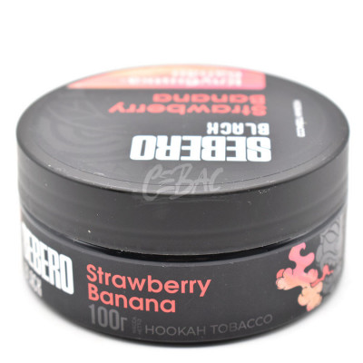 Табак для кальяна Sebero BLACK Strawberry Banana - Клубника с Бананом 100гр