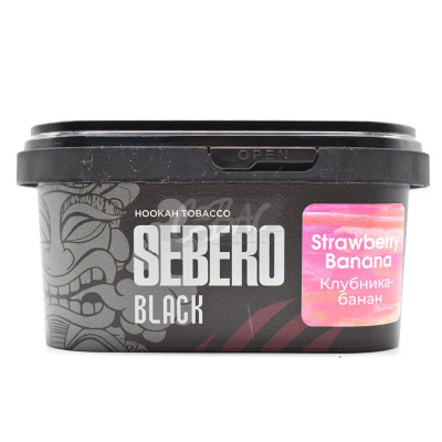 Табак для кальяна Sebero BLACK Strawberry Banana - Клубника с Бананом 200гр