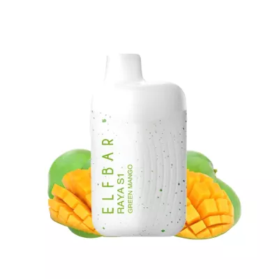 Электронная сигарета Elf Bar RAYA S1 Green Mango (Зеленое Манго) 3% 15000 затяжек